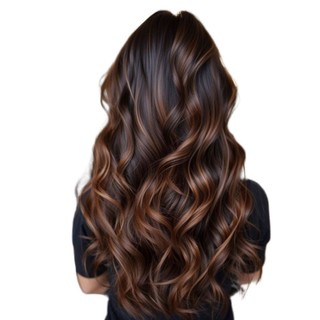 Aplique tic tac castanho com luzes cobre fibra orgânica premium liso e ondulado 60cm de comprimento - Extensão de cabelo