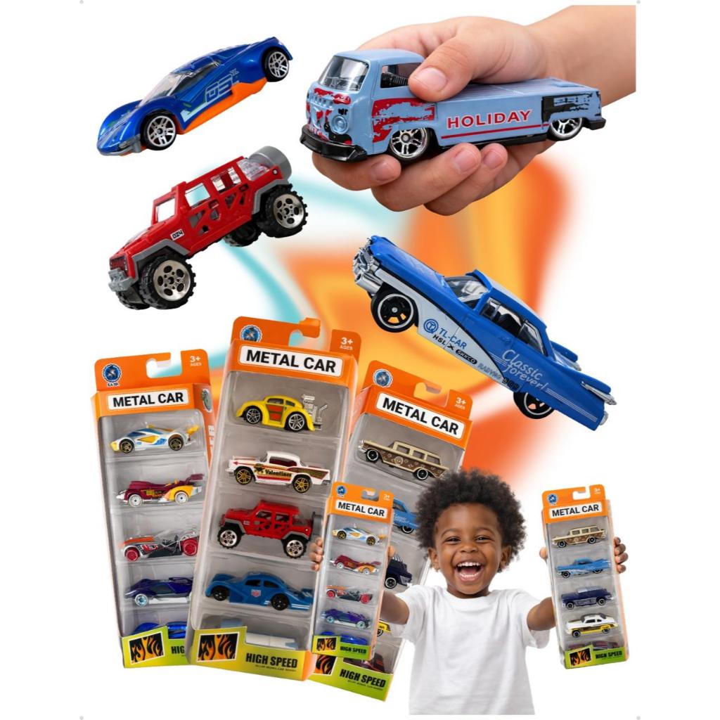 Kit 5/10 Carrinhos De Ferro Estilo Hot Wheels Coleção Miniaturas Carros De Brinquedo Colecionáveis