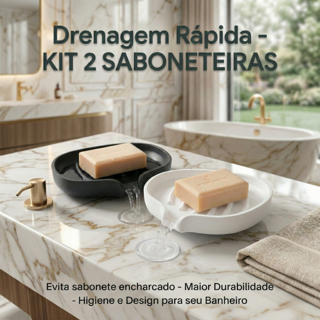 Kit 2 Saboneteira Drenante para Banheiro Anti Lodo Não Acumula Água Mantém Sabonete Seco Sempre em Oferta na Shopee