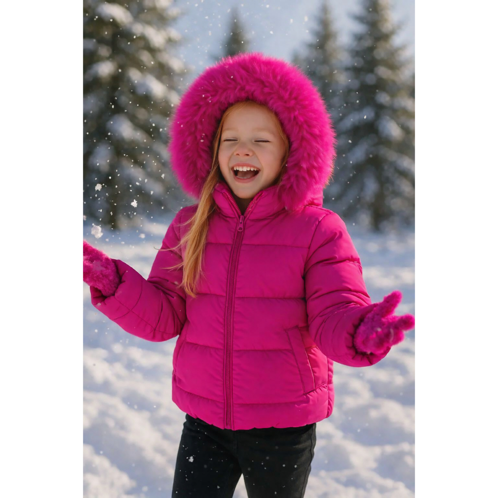 Jaqueta Infantil Juvenil Puffer Forrada Pelúcia COM Capuz BLUSA DE Frio 4 a 18 ANOS UNISEXX VERMELHA PRETA VERDE AZUL