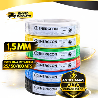 Fio Cabo Flexível 1,5mm 100, 50, 25m em Oferta na Shopee