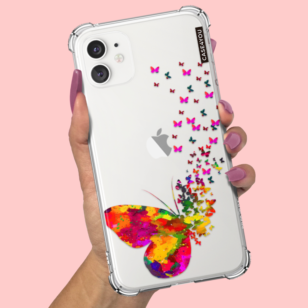 Capa Capinha Para Samsung Galaxy A10 A10s A11 A12 A13 A14 A15 A16 A17 Anti-impacto Personalizada Borboletas Colors