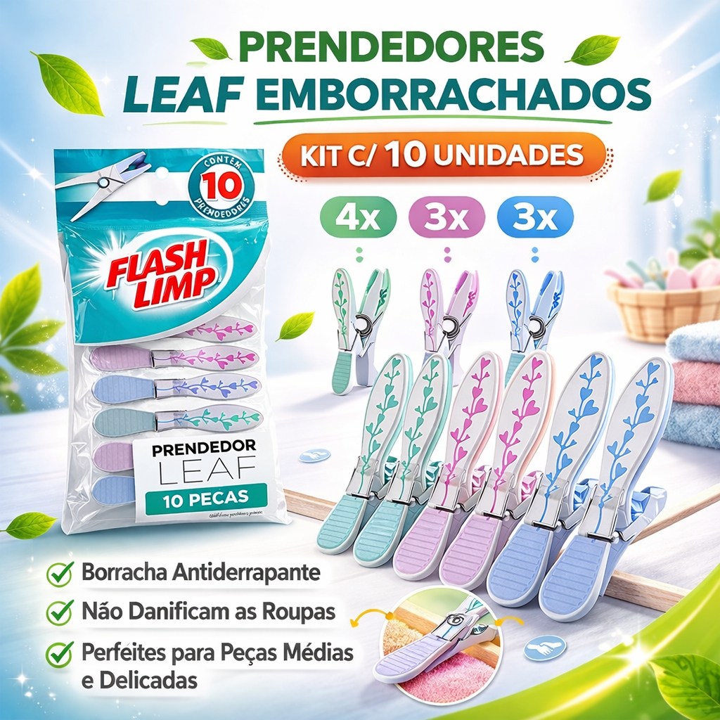 Prendedor Pregador Multiuso Emborrachado - 10 peças -  Evita danos em peças delicadas - Flash Limp