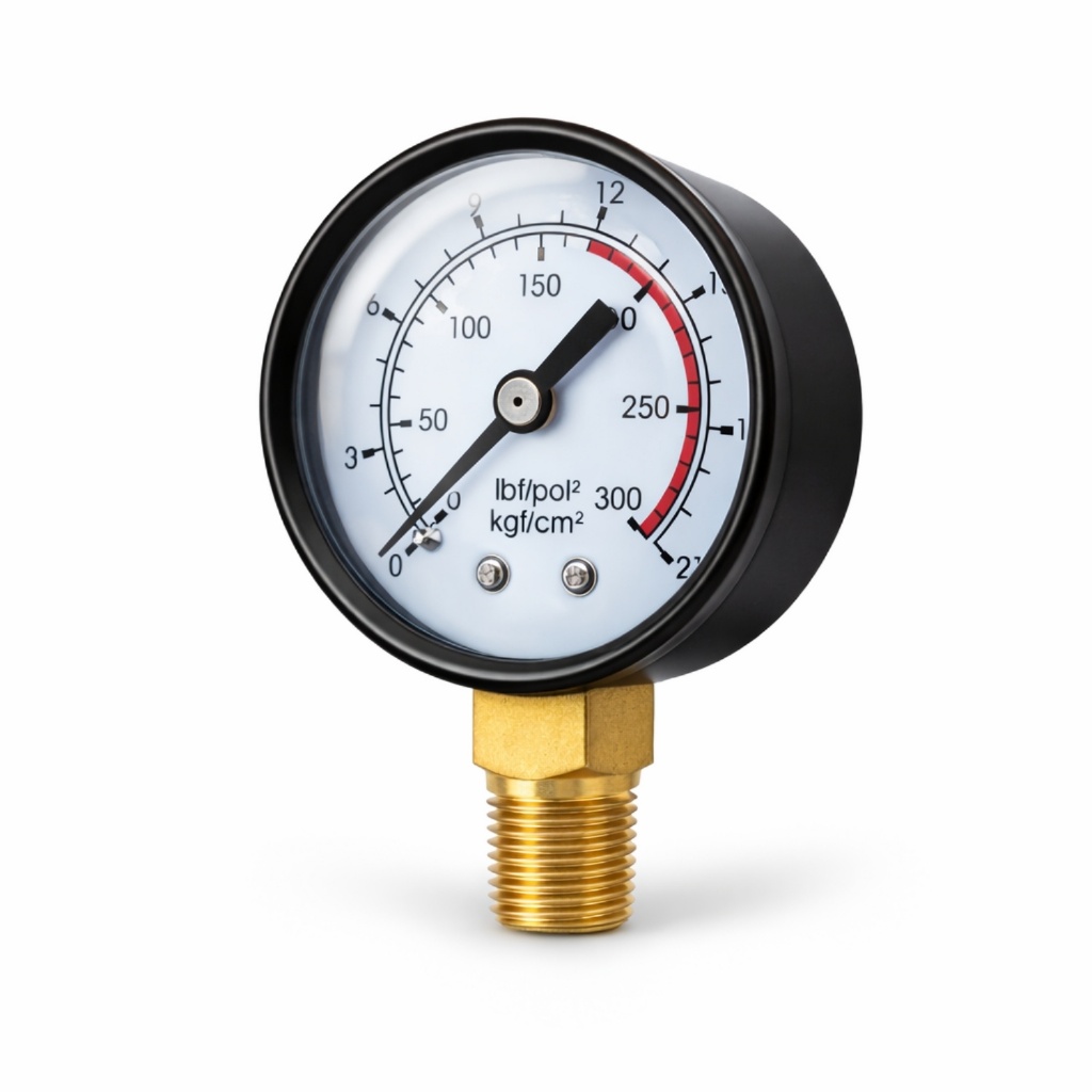 Manômetro Vertical Para Compressor de Ar 200 ou 300 Psi/Lbs Rosca 1/4 NPT