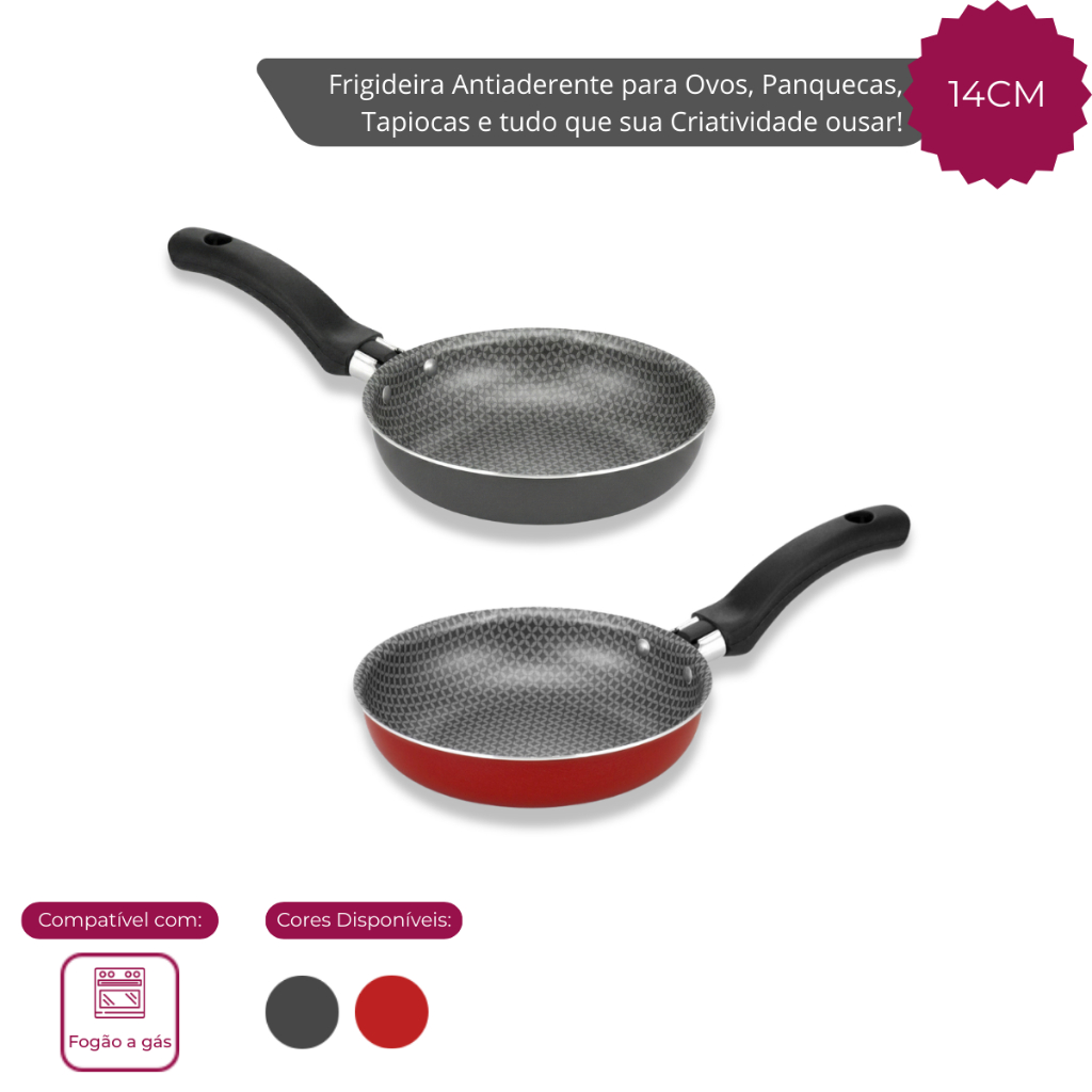 Frigideira Fritar Ovo Antiaderente Sem Oleo Alegrete 14Cm em Oferta na Shopee