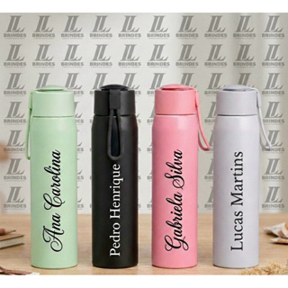 Garrafa 600ml Com Alça Para Transporte, Personalizada , Logo Nome E Profissões em Oferta na Shopee