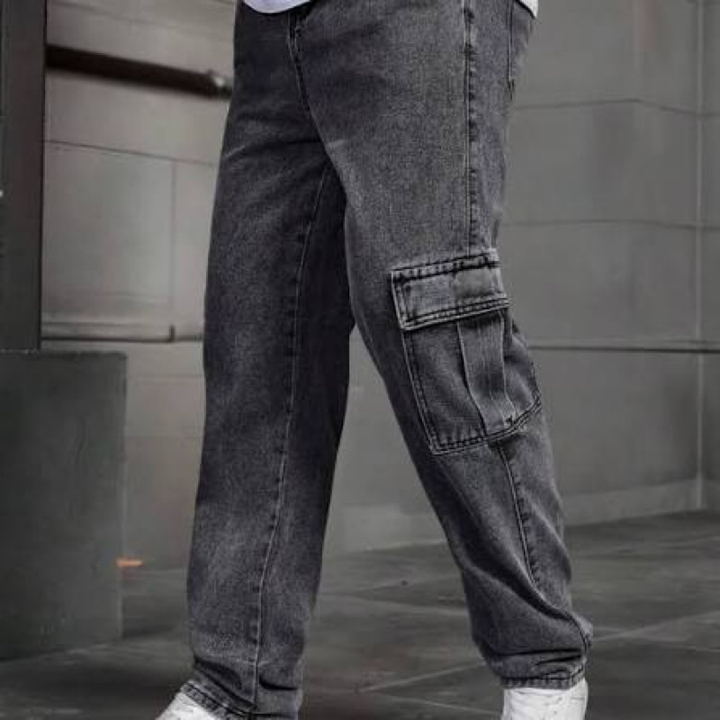 CALÇA CARGO ESTILO STREETWEAR URBANO GRAFITE MASCULINA COM CORDÃO AJUSTÁVEL P AO GG