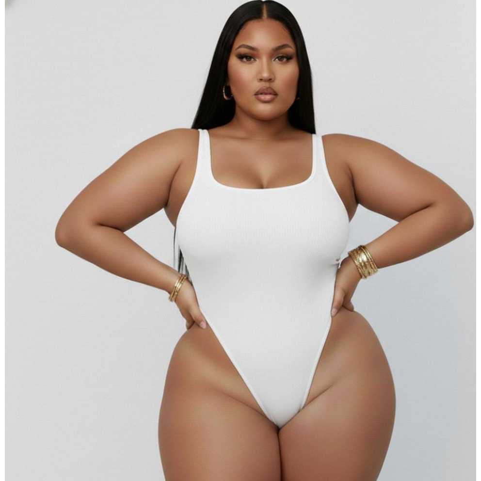 Body Maiô Plus Size Feminino Canelado Alça Larga Moda Praia