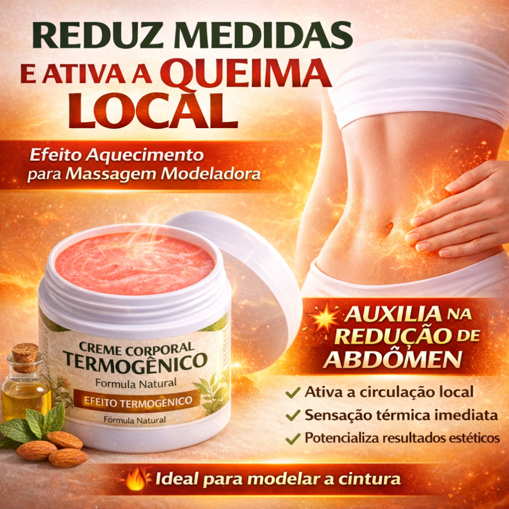 Creme Termogênico para Massagem | Aquecimento Estético Natural | Ideal para Rotina Corporal | 70g