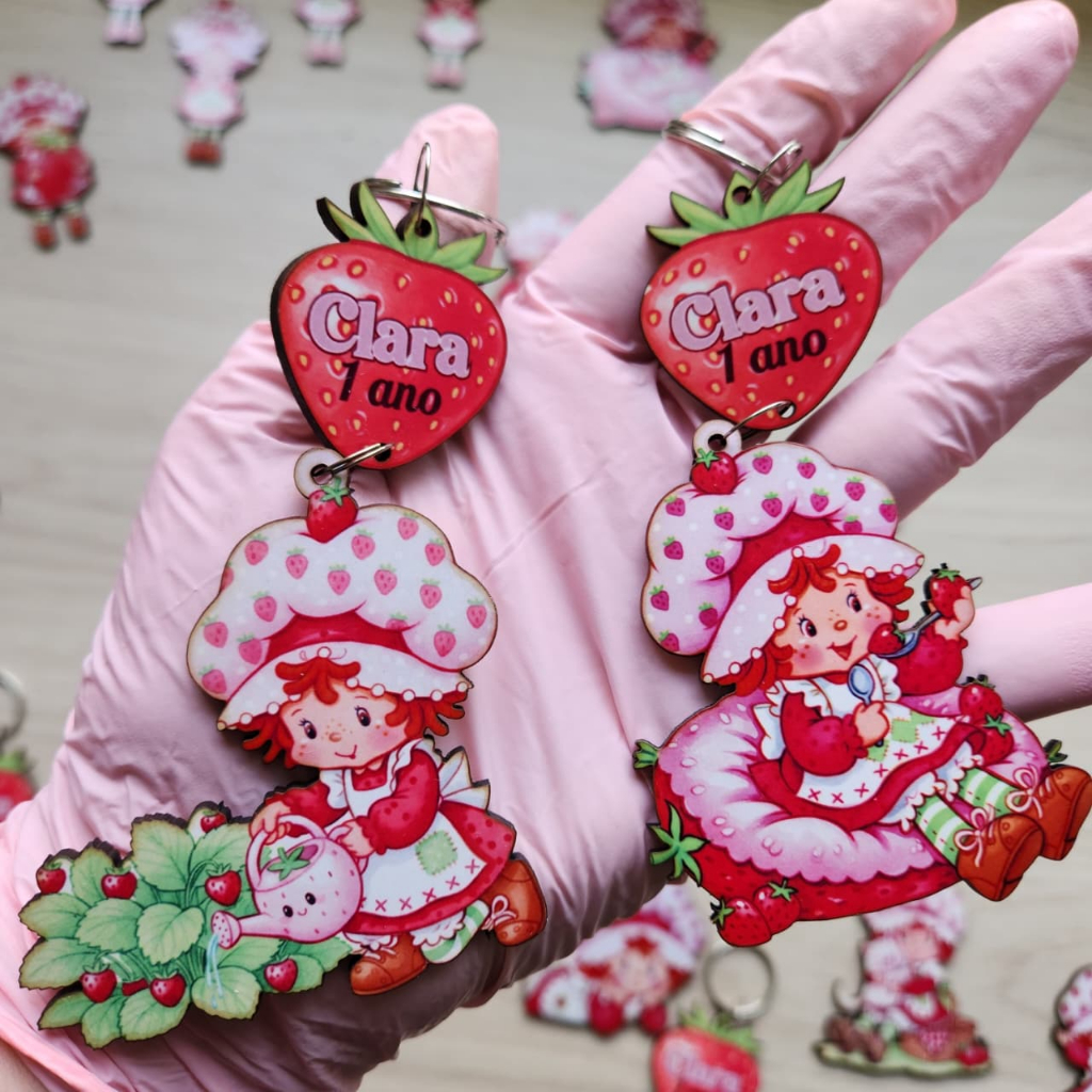 MORANGUINHO  Chaveiro Personalizado MDF - Lembrancinha para aniversário infantil