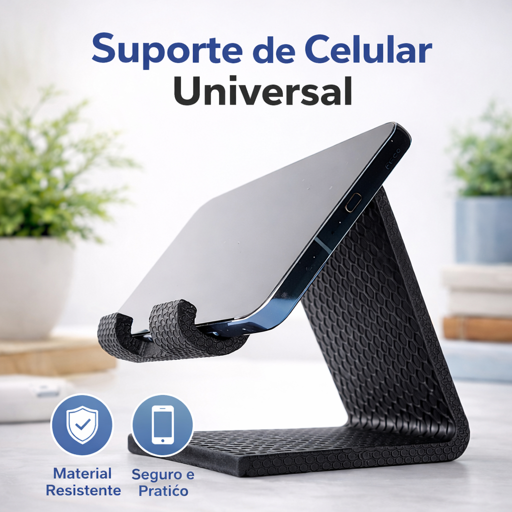 Suporte Para Celular Universal  Mesa Bancada Portátil Preto