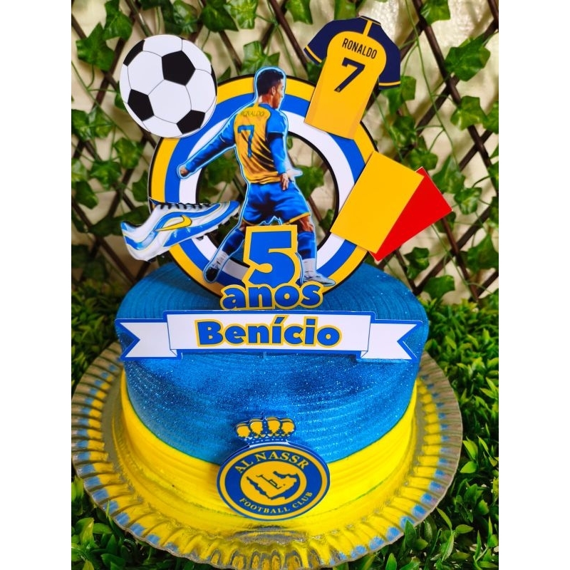 Topo de Bolo Cristiano Ronaldo - Personalizado com Nome e Idade - Topper de Festa