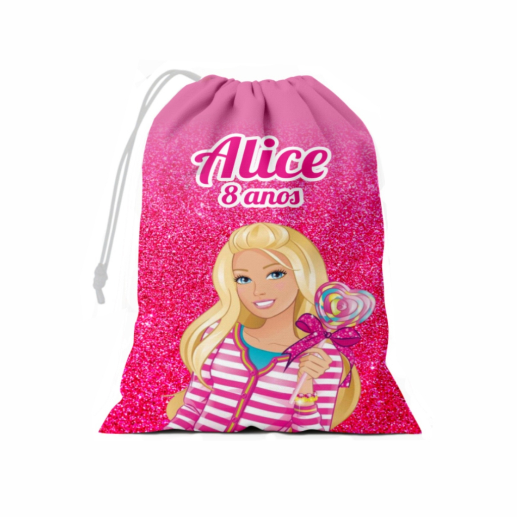 Sacolinhas Surpresa Barbie Lembrancinha Personalizada Nome e Idade Tecido 15x20 Para Festa de Aniversario Saquinho em Oferta na Shopee