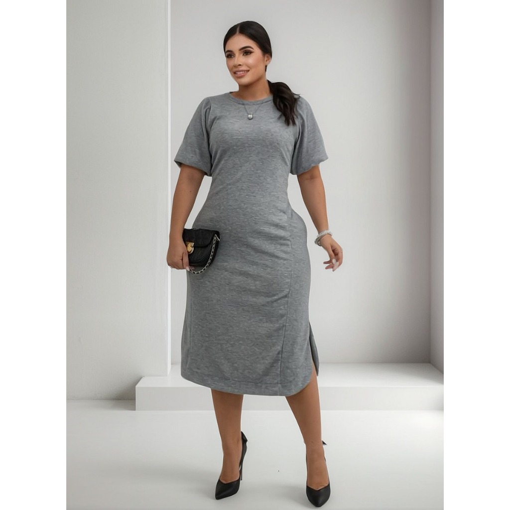 Vestido Feminino Midi Casual Elegante Moda 2026 Festa Trabalho Confortável Tendência Blogueiras