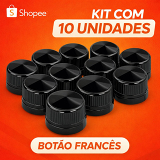 Kit com 10 unidades Botão Frances Preto de Plástico para Espelhos em Oferta na Shopee