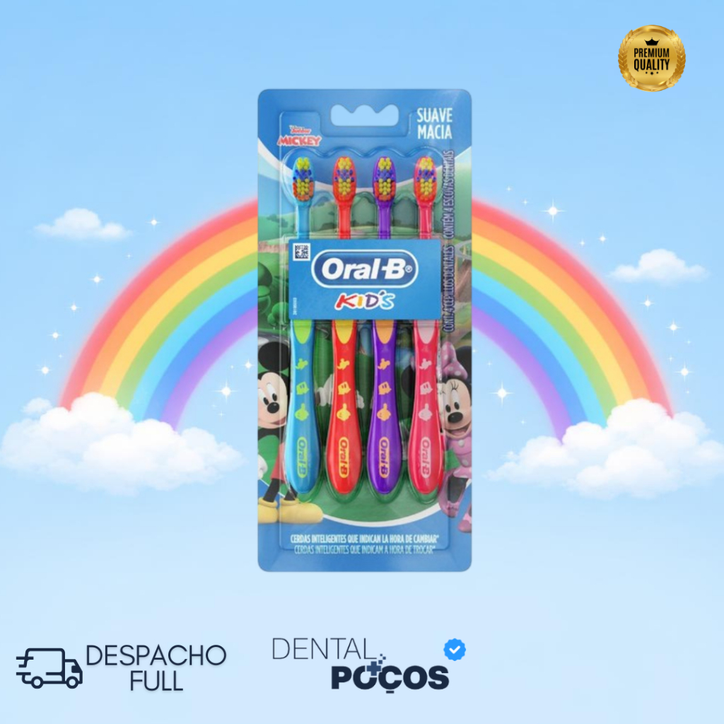 Escova Dental Infantil Mickey Kids Super Macia Com 4 Unidades – Oral-B