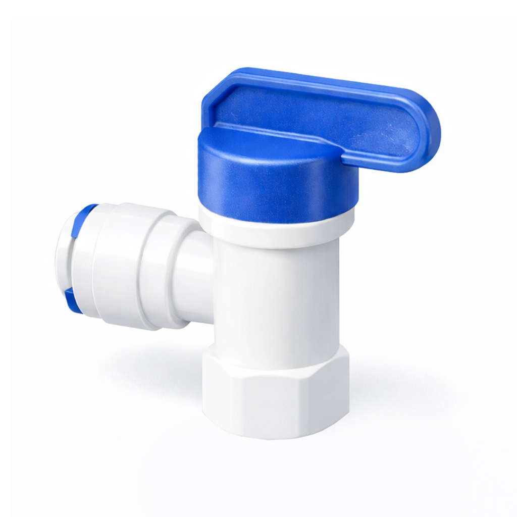 Válvula Registro 1/4 x 1/4 Engate Rápido para Filtro e Osmose Reversa