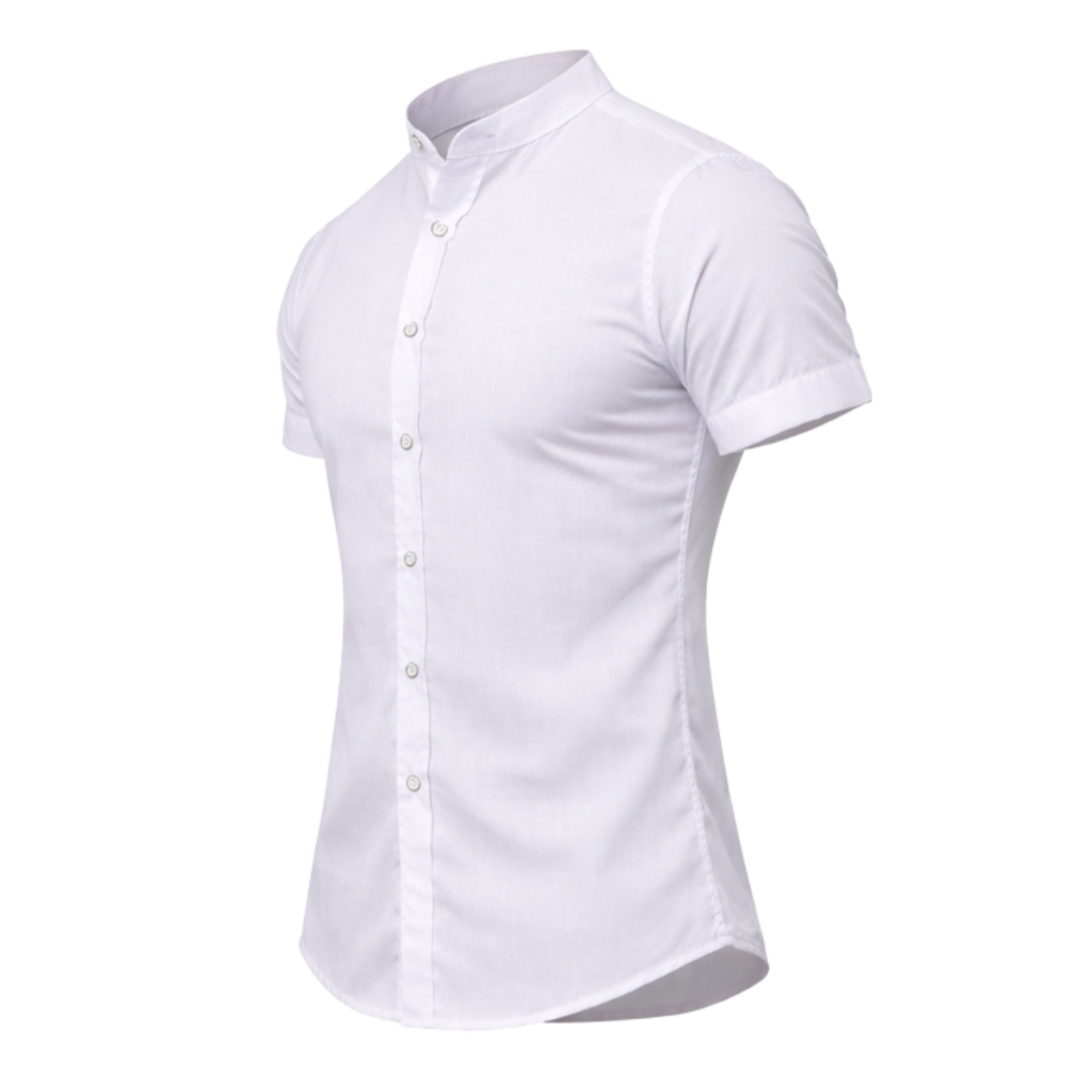 Camisa Gola Padre Masculina Social Moderna Elegante Confortável Não Amassa