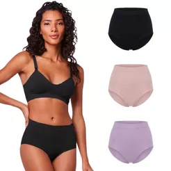 Kit 3 Calcinha Cinta Modeladora Cintura Alta Compressão Reduz Medidas Com Conforto Em Poliamida Plié