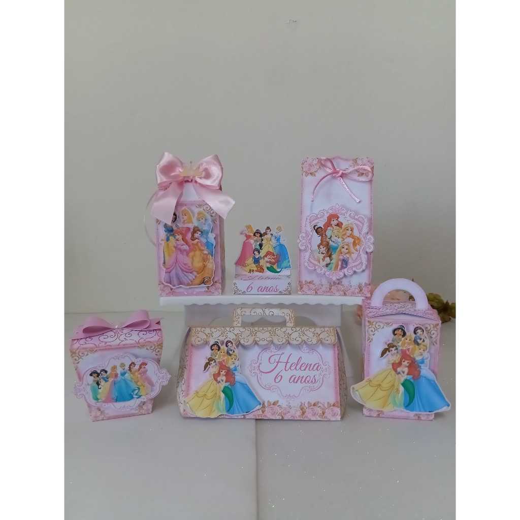 Kit Festa Infantil PRINCESAS DISNEY Pegue e Monte Lembrancinhas Caixa Milk Personalizada