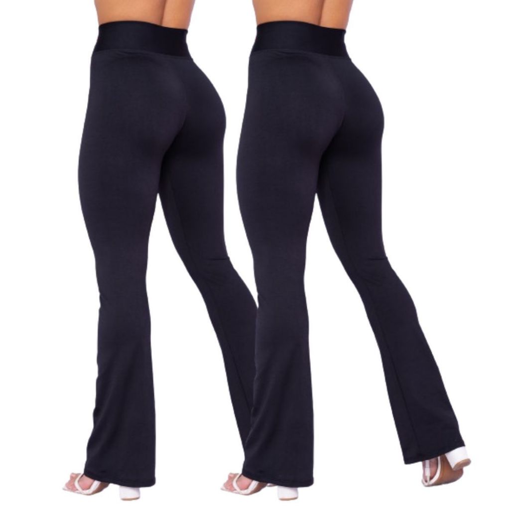 Calça Legging Feminina Flare Boca de Sino  Balarina Cós Alto Promoção