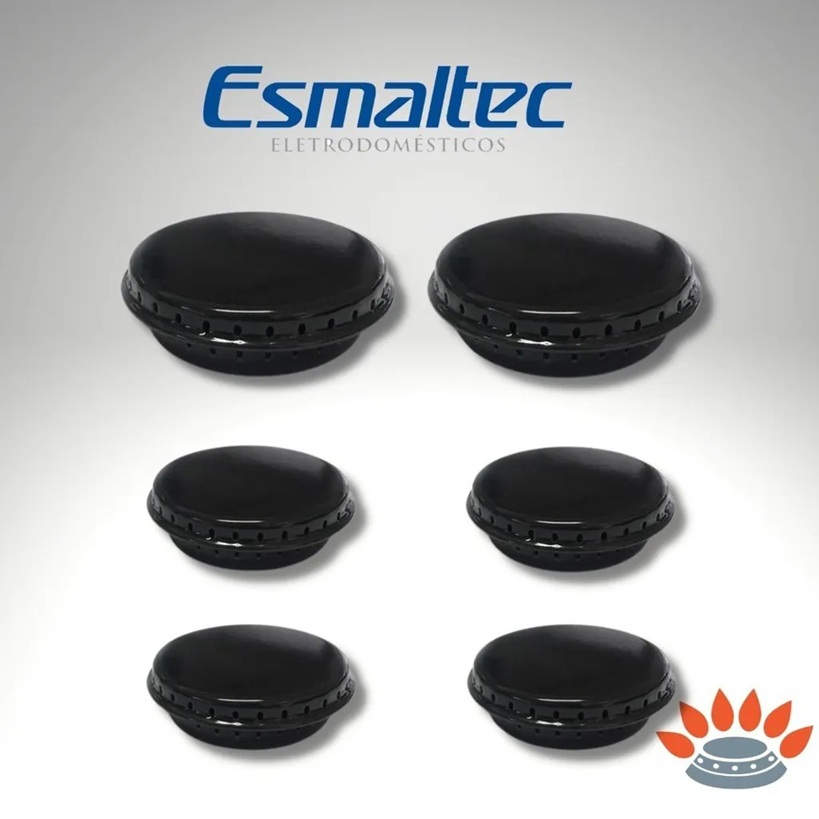 Kit Completo 6 Espalhadores Tampas Tampinhas Fogão Esmaltec Safira/Hawai