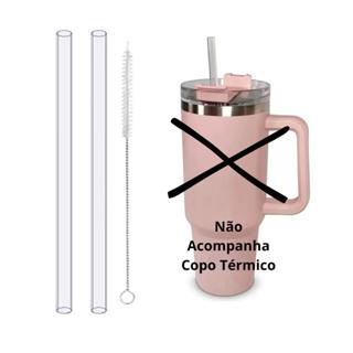 2 Canudos De Substituição + 1 Escovinha De Limpeza Reutilizável Para Copo Térmico em Oferta na Shopee