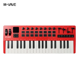Controlador MIDI para teclado M-VAVE SMK-37 PRO 37 teclas 16 pads RGB e 8 botões Suporta conexão sem fio Sistemas de em Oferta na Shopee