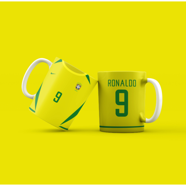 Caneca de Time Personalizada Com Nome Seleção Brasileira