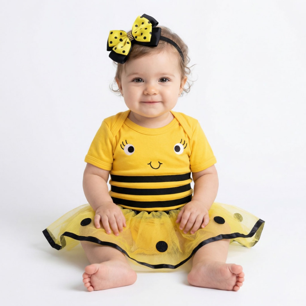 Body Bebê Infantil Menina Mêsversário Temático Abelhinha Super Confortável Linha Premium em Oferta na Shopee