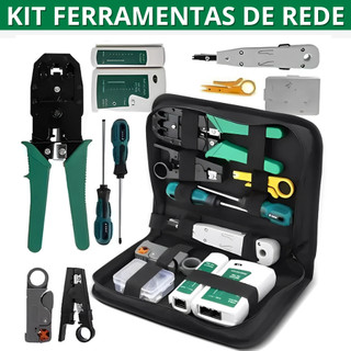 Kit Profissional Manutenção Rede Informática Lan Internet Testador De Cabos Alicate Crimp…