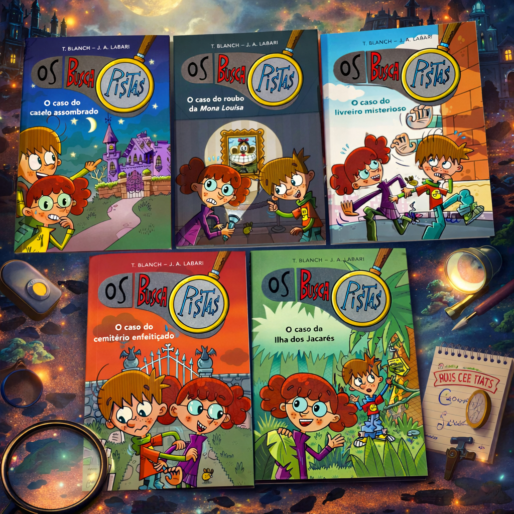 Kit Coleção Os Busca Pistas 1-5 livros Aventuras Cheias de Mistério e Diversão  Prepare-se para embarcar em uma aventura