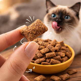 Até 1kg Petisco Para Gatos Sabor Frango Crocante | Snack Para Gatos Castrados Alta Palatabilidade