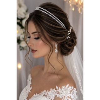 Coroa Tiara Porta Coque Zircônia Dupla Camada Prata Prateado Noiva Festa 15 Ano Cabelo Casamento Luxo em Oferta na Shopee