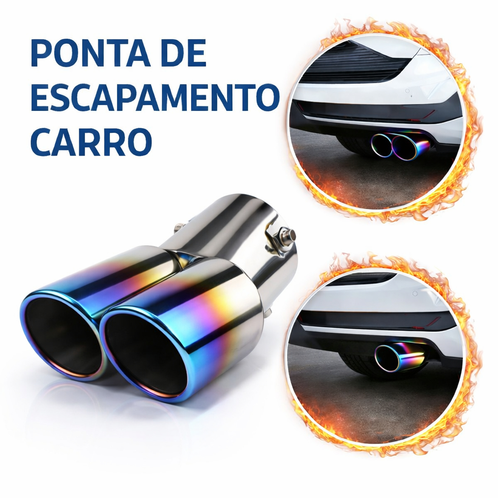 Universal Burned Tip Reto Bisel Saída Dupla Ponta Escapamento Carro Aço Inoxidável Laminado Borda Auto Silenciador LULU