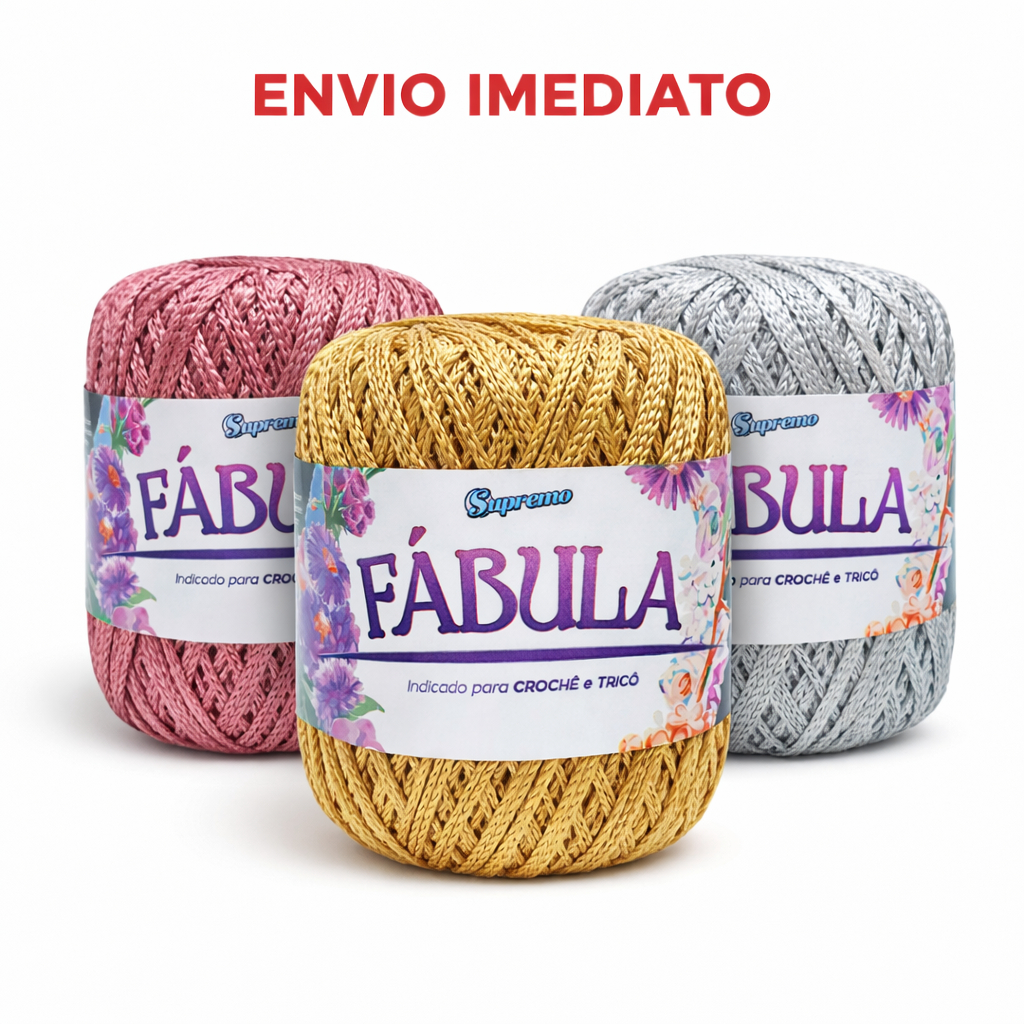 Linha Supremo Fabula 100g Similar Encanto Brilho - Artesanato, Crochê e Tricô em Oferta na Shopee