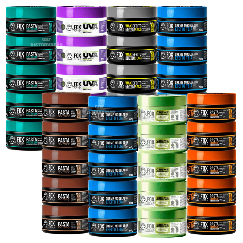 Pasta Modeladora 80g Fox For Men Caixa kit 20 Unidades