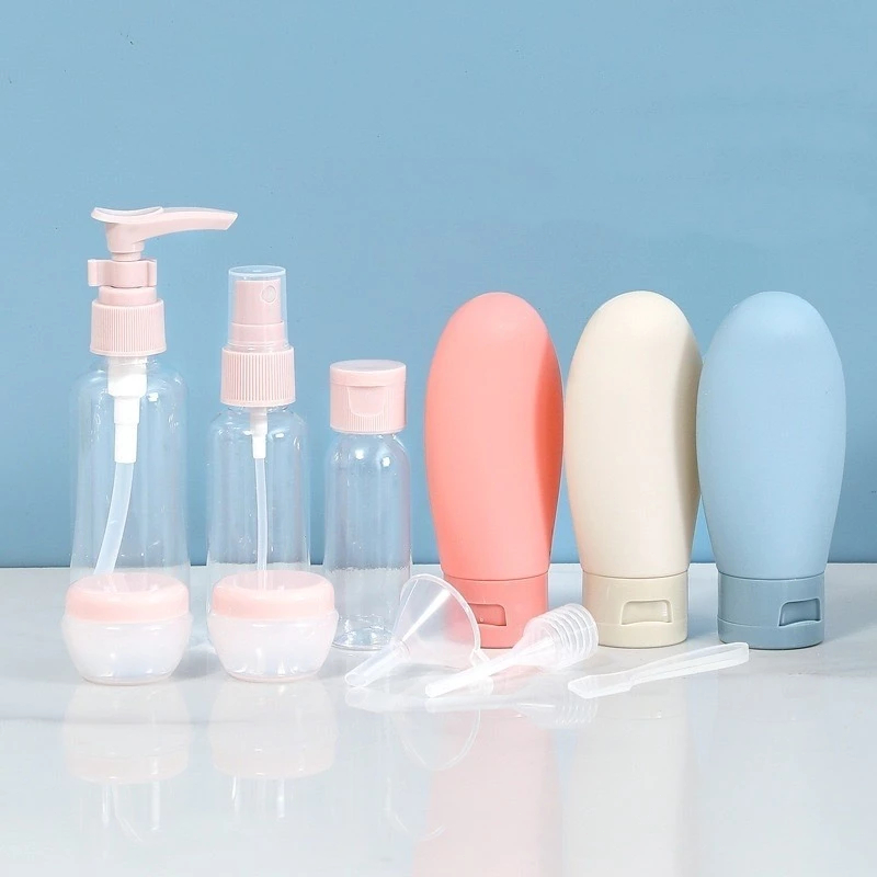 Kit Viagem 6 Peças - Frascos para Shampoo, Condicionador, Creme, Sabonete e Perfume | Prático e Leve para Viagem e Avião