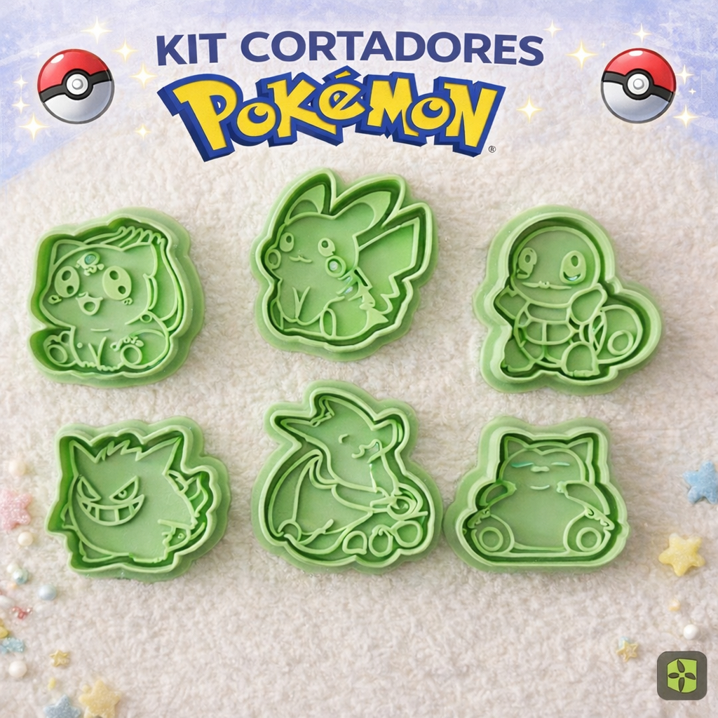 Kit Cortador e Modelador de Biscoito Infantil Pokemon Bolacha Amanteigada Massinha em Oferta na Shopee