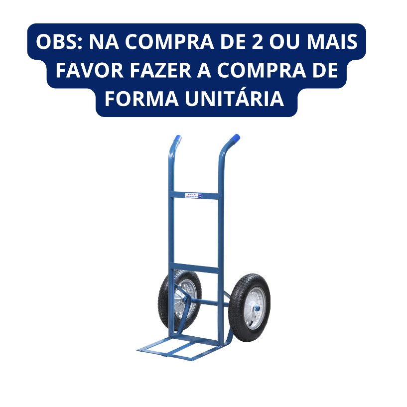 Carrinho de Carga Metalosa 15A - Resistente e Ergonômico com Rodas MACIÇAS