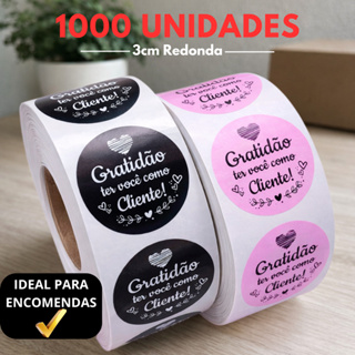 1000 Adesivo Gratidão ter você como cliente Etiqueta Para Embalagem Colorida Redonda 3cm Lacre em Oferta na Shopee