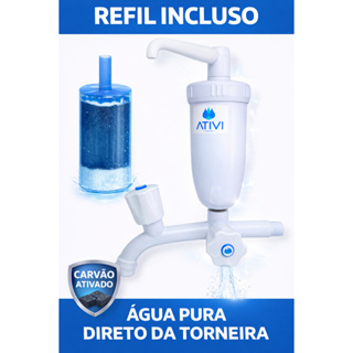 Torneira com Filtro C50 Ativi Branca – Refil Incluso | Econômica Direto da Fábrica em Oferta na Shopee