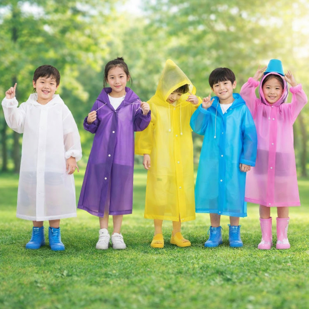 Capa De Chuva Infantil Com Capuz Impermeável - Colorida Pvc em Oferta na Shopee