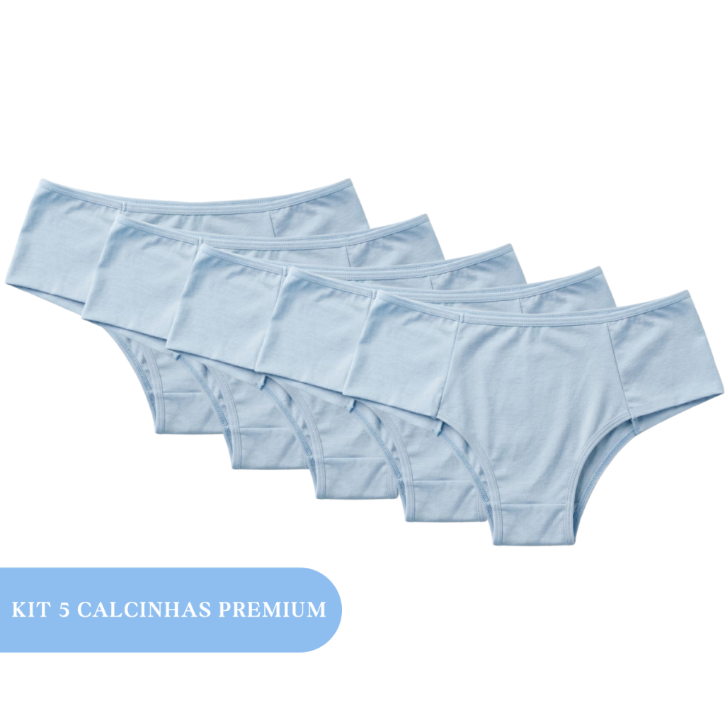 Kit 5 Calcinhas Microfibra Feminina Paloma Pala Lateral Confort Line Elastano Macia Confortável Dia
