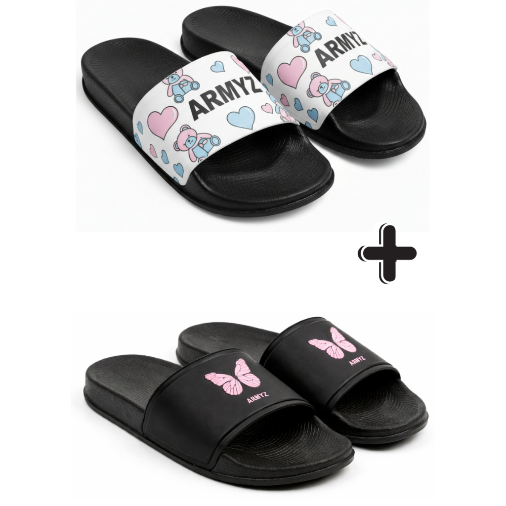 Kit 2 Pares Chinelo Slide Feminino Macio Estiloso Moda Praia