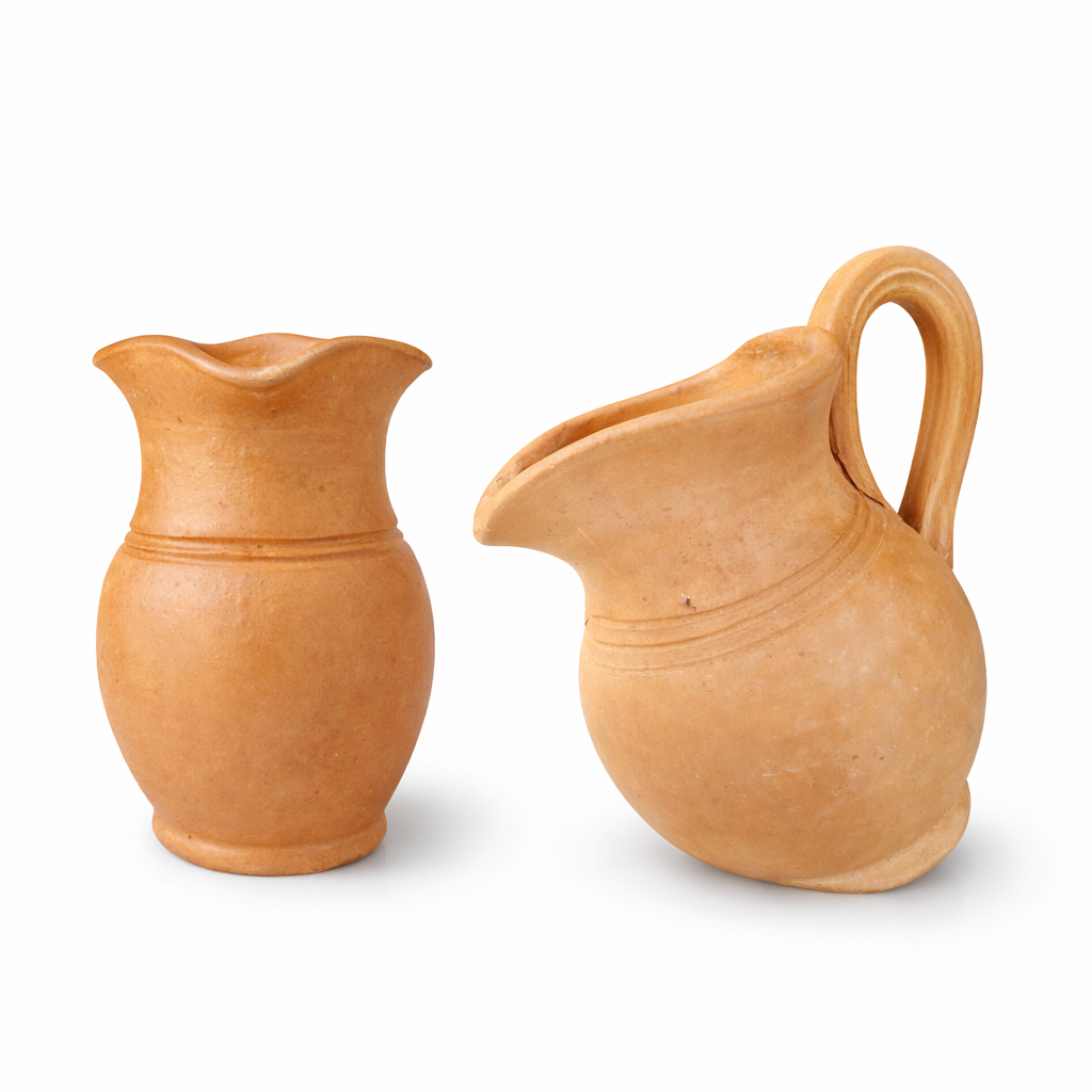 kit vaso de barro estilo jarro/ 1 modelo reto +1 inclinado/ jarro de barro para decoração