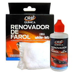 Kit Restaurador de Farol Orbi 50ml + Estopa Recupera Brilho de Faróis Amarelados