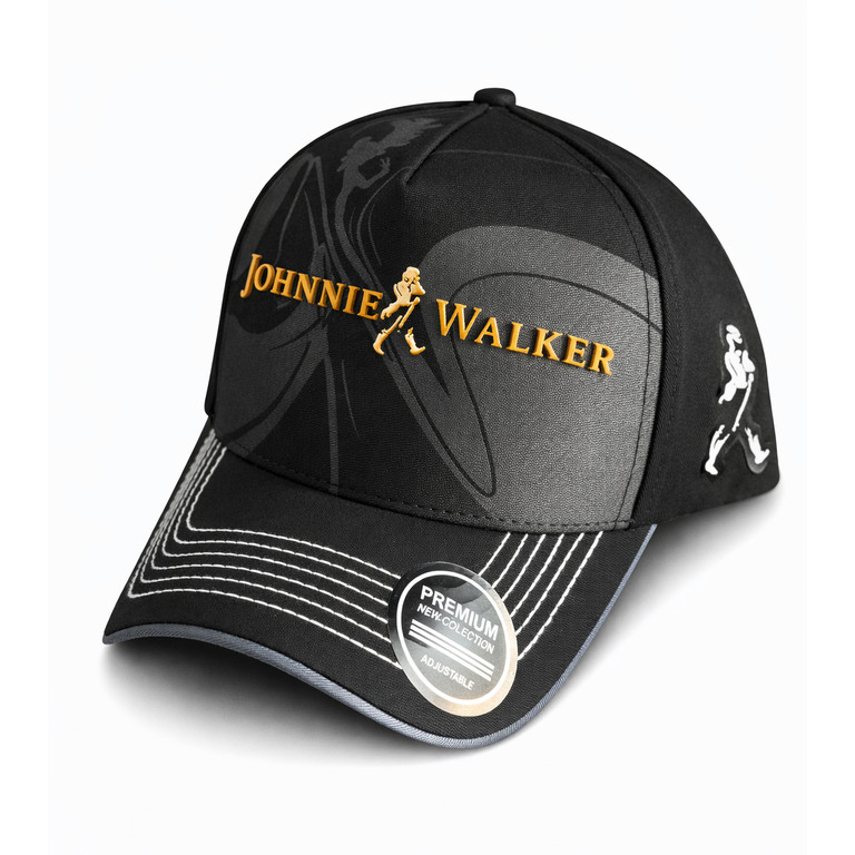Boné Johnnie Walker Preto Aba Curva Snapback Regulável Masculino Premium Boné Whiskey Boné Country