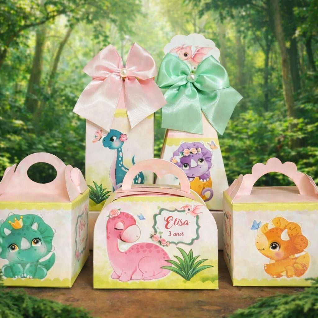 Kit festa- Pegue e Monte - Dinossauro  - Lembrancinha Personalizada – Caixinhas infantil Decoração Aniversário