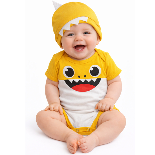 Body Bebê Temático Mesversario Fantasia Infantil Baby Shark em Oferta na Shopee